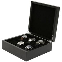 Engravable Box 6 es Wood Black Finish Large Compartments Engraving Plate