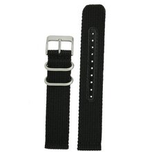 Nylon Band Military Sport Strap Black Stainless Heavy Buckle 20 millimeter