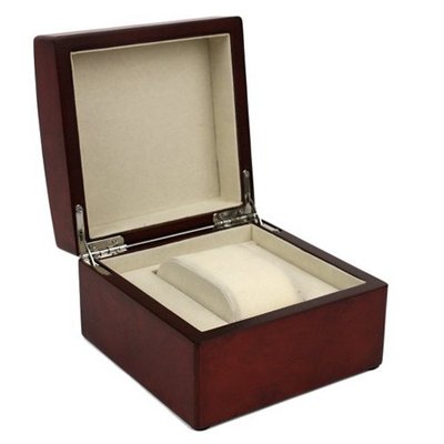 Single Box 1 Extra Large Wood Burlwood Finish Removable Cushion