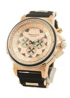 Bling Techno King Gold Tone Seven Color Lighting with Rose Gold Tone Dial