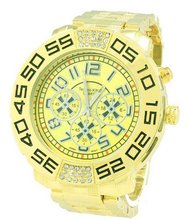 Bling Techno King Seven Color Lighting Gold Tone Metal