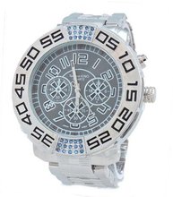 Bling Techno King Silver Tone Seven Color Lighting Metal