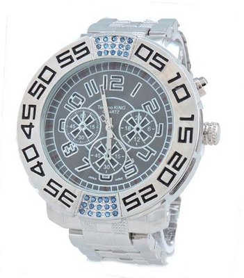 Bling Techno King Silver Tone Seven Color Lighting Metal