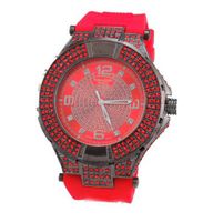 Hip Hop Rubber Band Heavy Duty Ice Out -Red