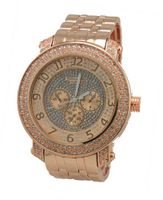 Iced Out Pave Rose Gold Tone Hip Hop Bling Bing Metal