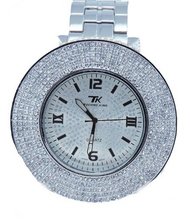 Iced Out Pave Silver Tone Hip Hop Bling Bing -Over Size