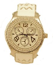 Silver-tone Hip-hop Cz-ice White Bling Bling Rubber