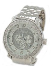 Silver Tone Pave Crystals Hip-hop Bling Bling Metal -2 Row Cz