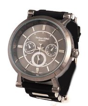 Techno King Chronograph Look Black Gun Metal Bullet Band