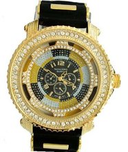 Techno King Gold 3-tone Dial Hip-hop Cz-ice Bling Clubbin'bullet