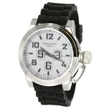 Techno King in Black Silicone Bands and White Dial - Mini Dial Displays do not Function