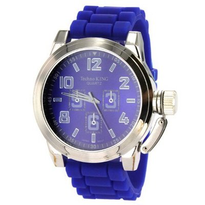 Techno King in Blue Silicone Bands and Dial - Mini Dial Displays do not Function