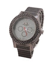 Totally Iced Out Pave Black Crystal Hip Hop Bling Bing Gun Metal -Large Size