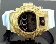 Ice Plus Diamond G Shock Style Yellow Case White Band