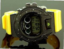 Ice Plus Diamond Shock Style Black Case Yellow Band
