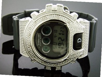 Ice Plus Diamond Shock Style White Case Black Band MG-1