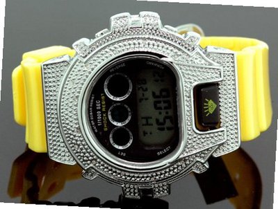 Ice Plus Diamond Shock Style White Case Yellow Band