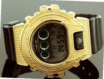 Ice Plus Diamond Shock Style Yellow Case Black Band