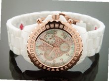 Techno Master 0.90 Ct Natural Diamond 40mm White Cermic