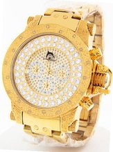 Techno Master Genuine Diamond All Gold Tone Metal Band #TM-2115-D