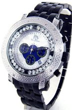 Techno Master Genuine Diamond Black Case Black Metal Band #TM-2108M