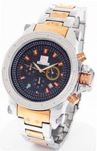 Techno Master Genuine Diamond Silver Case Rose Gold Two Tone Metal Band #TM-2115-B