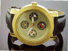 Techno Royale 50mm Round Yellow Gold 12 Diamonds