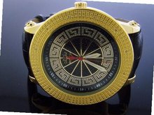 Techno Royale 50mm Round Yellow Gold 12 Diamonds