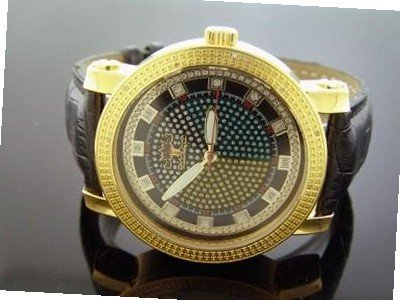 Techno Royale 50mm Round Yellow Gold 12 Diamonds