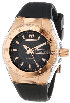 TechnoMarine 110037 Cruise Original Star Rose-Tone Stainless Steel and Black Silicone