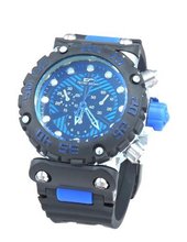 Diver look Blue Barre Inserts & Blue loops Black Rubber