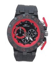 Techno Sport New Fashion Black Rubber -Red Accent