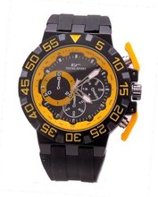 Techno Sport New Fashion Black Rubber -Yellow Accent