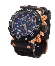 Techno Sport New Fashion Rose Gold Tone Black Rubber