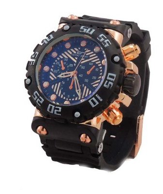 Techno Sport New Fashion Rose Gold Tone Black Rubber