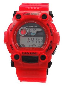 Techno Sport Shock Resistant Six Color Lighting Sport -Red/Black