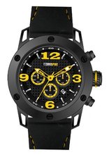 Technosport Stainless Steel Chronograph TS420-4 Black leather