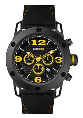Technosport Stainless Steel Chronograph TS420-4 Black leather