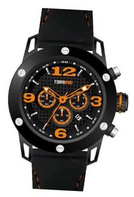 Technosport Stainless Steel Chronograph TS420-8 Black leather