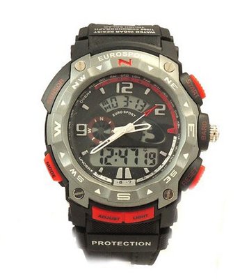 Teen's Tough Solar Analog-digital Sport -Black