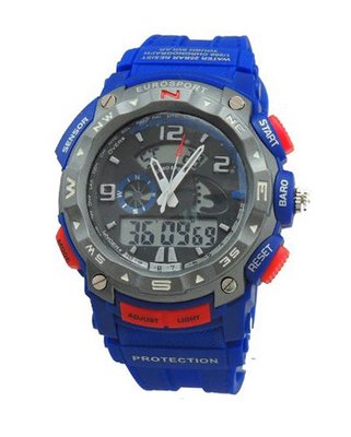 Teen's Tough Solar Analog-digital Sport -Blue