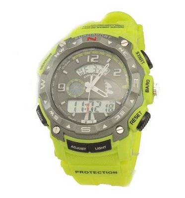 Teen's Tough Solar Analog-digital Sport -Green