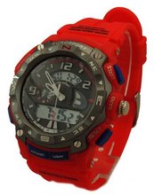 Teen's Tough Solar Analog-digital Sport -Red