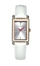 Ted Baker Rectangular Dial Leather - White #TE2114