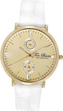 Ted Baker TE2105 Smart Casual Gold Dial Gold Case White Strap