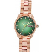 Ted Baker TE3049 Dress Sport Rose Gold Case and Bracelet Green Dial