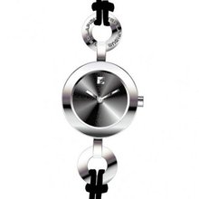 Silver Dial Black Leather