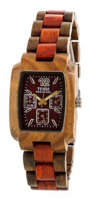 Tense 3 Window Dial Two-Tone Green/Sandalwood Wood J8302GS DF