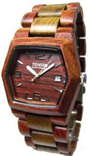 Tense 6-Sided Hexagon Wood Sandalwood/Green Date Window G8300SG DF (Dark Face)