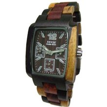 Tense All Wood Jumbo Inlaid Tri Color Triple Window Dark Dial J8302IDM DM